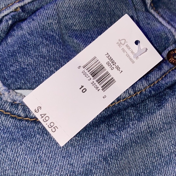 GAP Teen kids Skinny Relaxed Taper Jeans  10 Medium Wash Blue Denim NWT - Picture 5 of 6